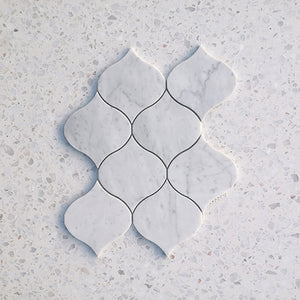 Carrara Bianco Arabesque Plus Marble Mosaic
