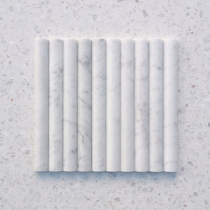 Carrara Bianco Flute Convex Marble Mosaic