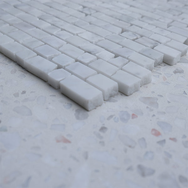 Carrara Bianco Mini Brick Marble Mosaic