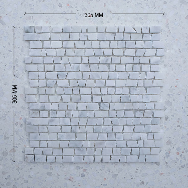 Carrara Bianco Mini Brick Marble Mosaic