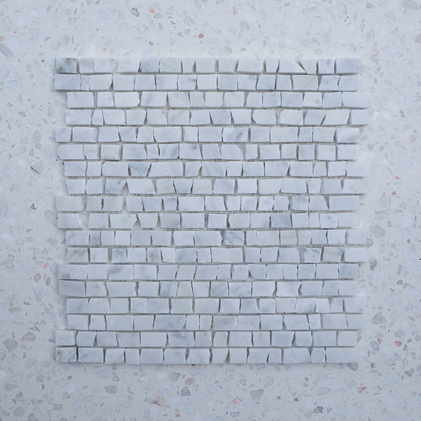 Carrara Bianco Mini Brick Marble Mosaic