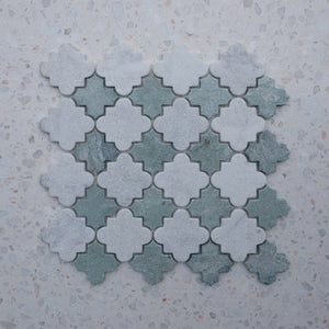 Cairo Bianco Jade Alhambra Marble Mosaic