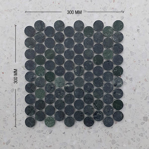 Empero Green Penny Round Marble Mosaic