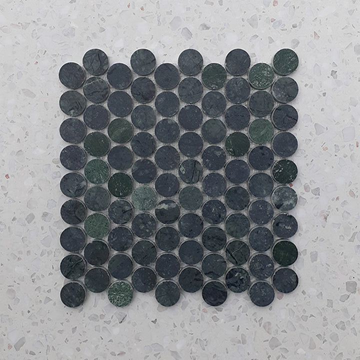 Empero Green Penny Round Marble Mosaic