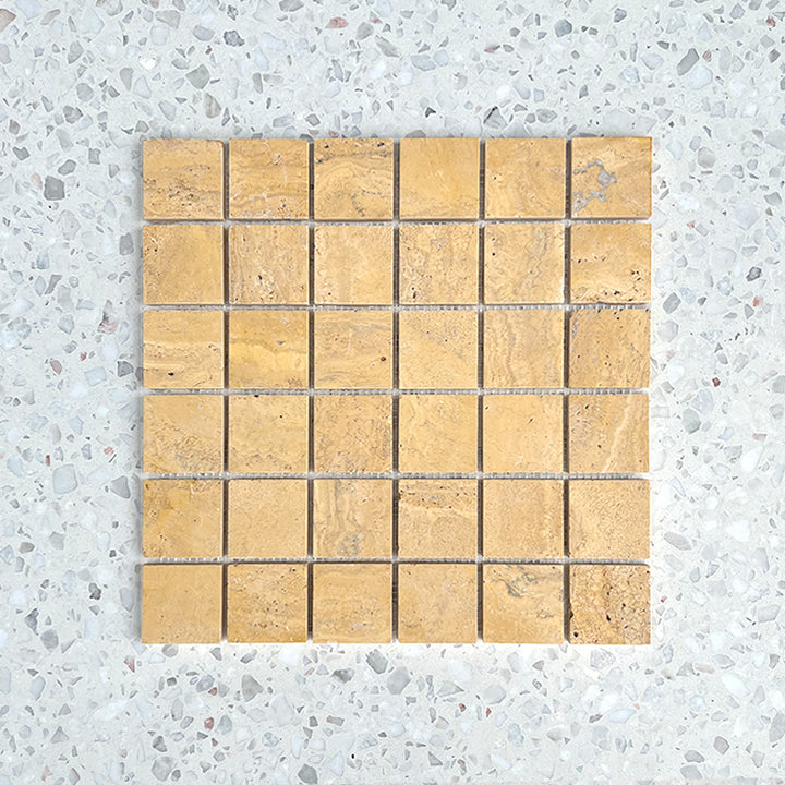 Giallo Italian Travertine Mosaic