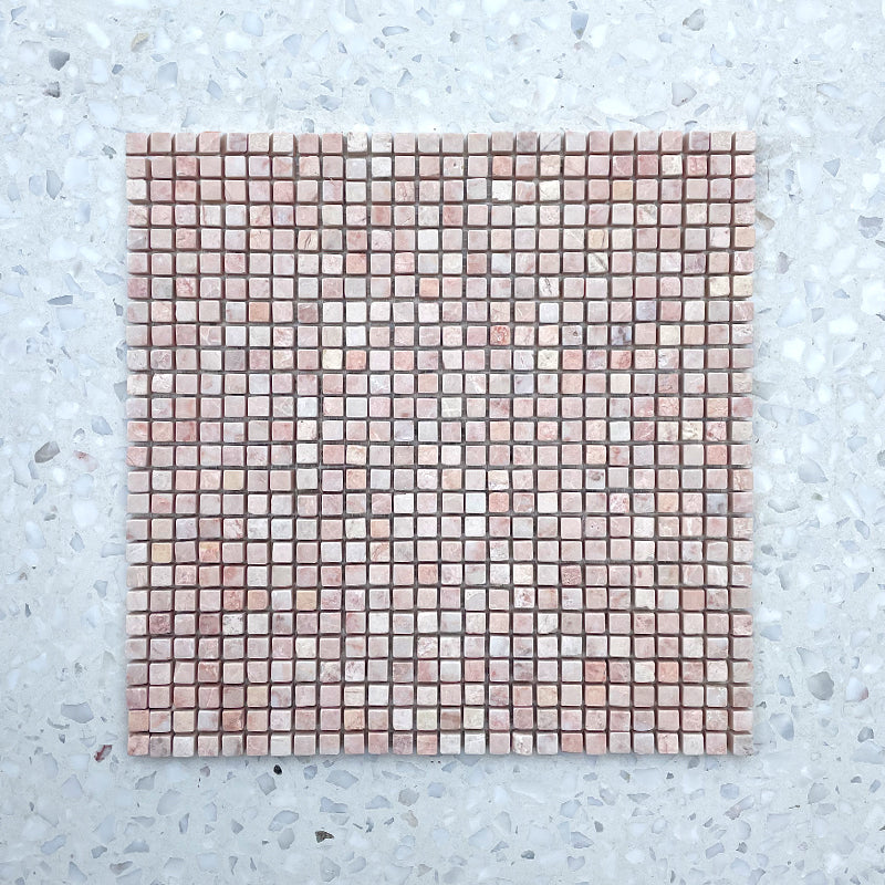 Rossa Pink Pixel Marble Mosaic